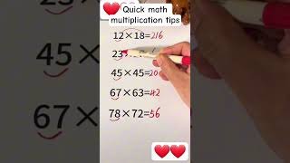 Math Multiplication Tricks math mathematics education maths shortsfeed shorts fyp