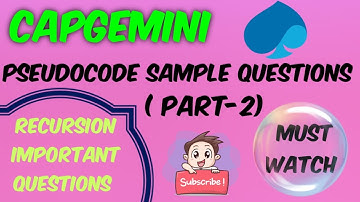 Capgemini Pseudo code Questions on Recursion(Important)| How to solve Recursion Question quickly?