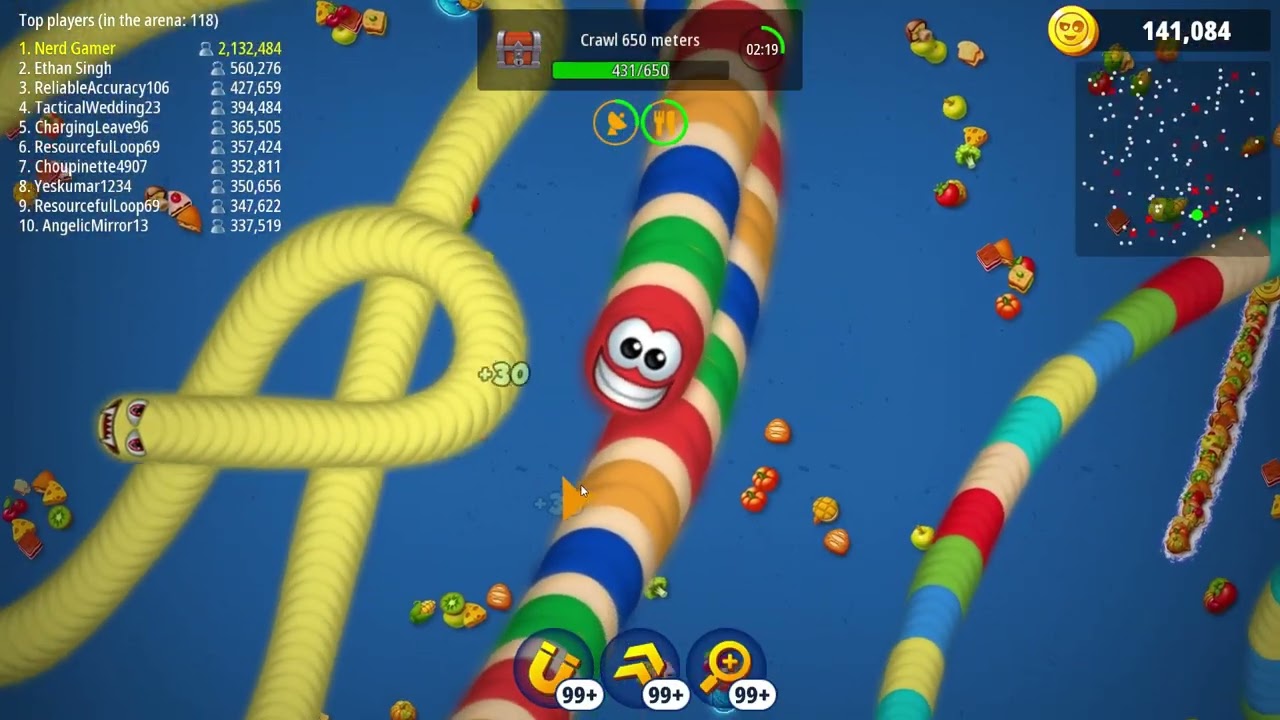 🐍WORMSZONE.IO | Giant Slither Snake TOP 01 / Epic Worms Zone Best Gameplay!