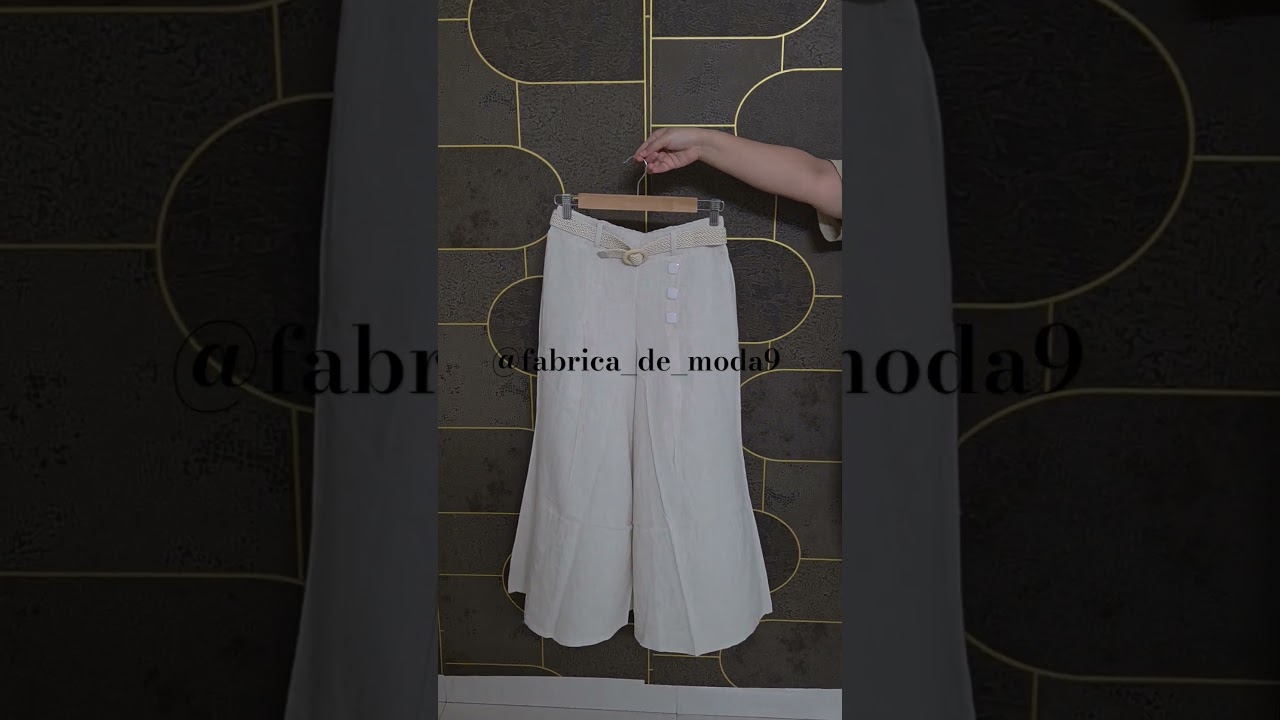 Wide Leg Cotton Palazzo Pants, Button Fornt,Ankle Length, Off_White Quite_Important DM Price 