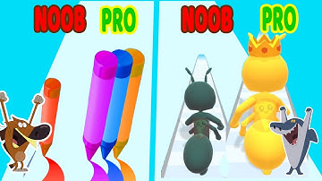 Perfect Level #41 NOOB VS PRO VS HACKER in Tiny Run, Pencil Rush 3D game android ios Zig vs Sharko