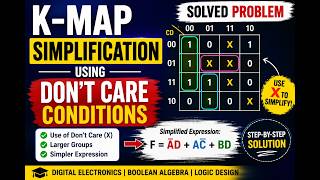 K-Map Simplification Using Don't Care Conditions | Solved Problem | Digital Electronics