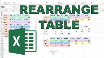How to rearrange tables in excel