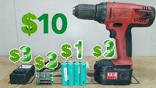 All I Spent was 10 Dollars/Milwaukee Cordless Drill Restoration