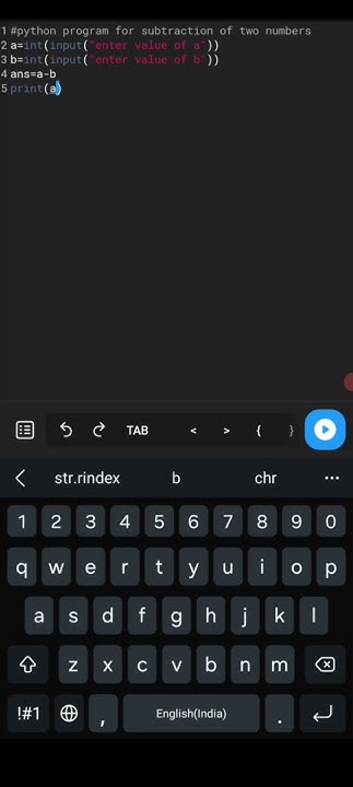 Python program for subtraction of two numbers #Techlearn #Python - YouTube