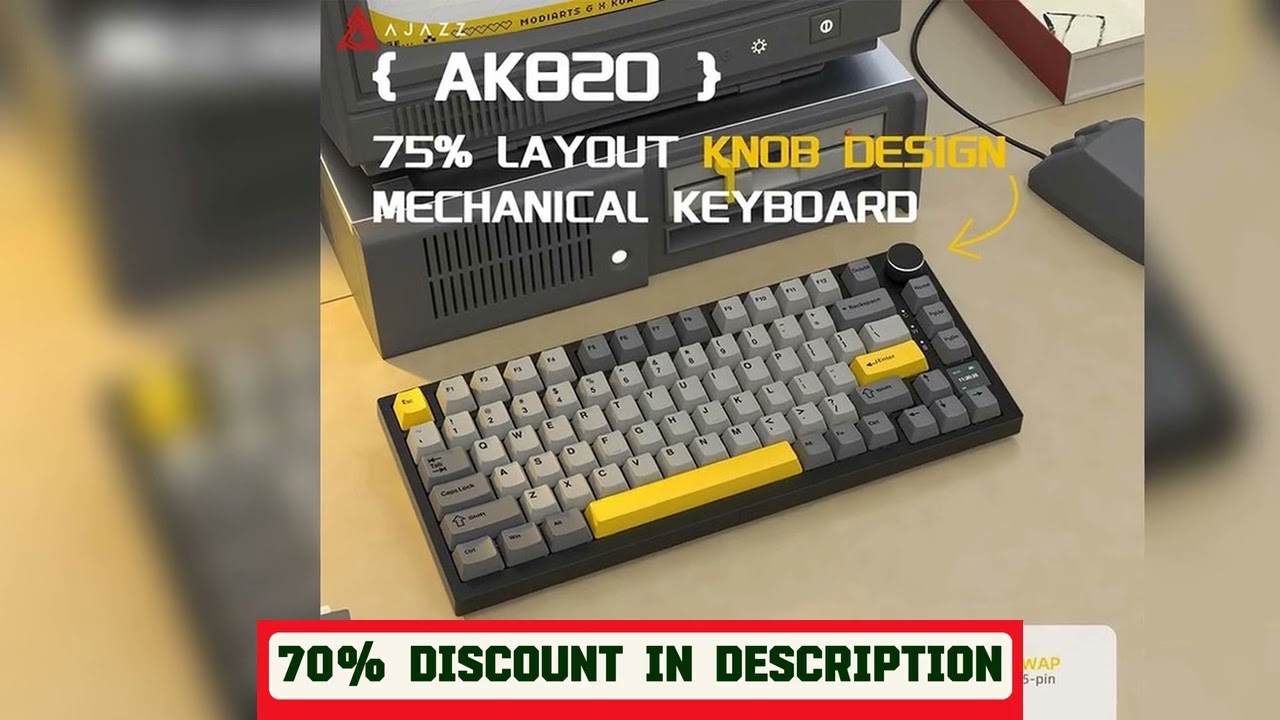 A must-have product! AJAZZ AK820 / AK820PRO TKL Gaming Mechanical Keyboard 75% 82 Keys Gasket Hot