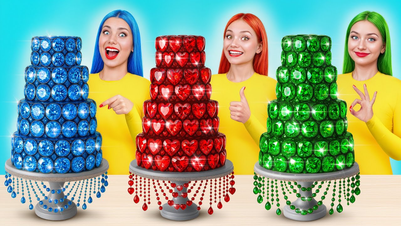 Девушка Изумруд, Рубин и Бриллиант Укрась Торт Челлендж | Смешные Cитуации с Super Hyper DO