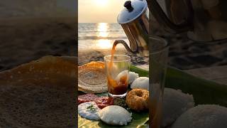 🌅 Seaside South Indian Breakfast with Fresh Filter Coffee ☕ | Sunrise Food Bliss#viral #breakfast