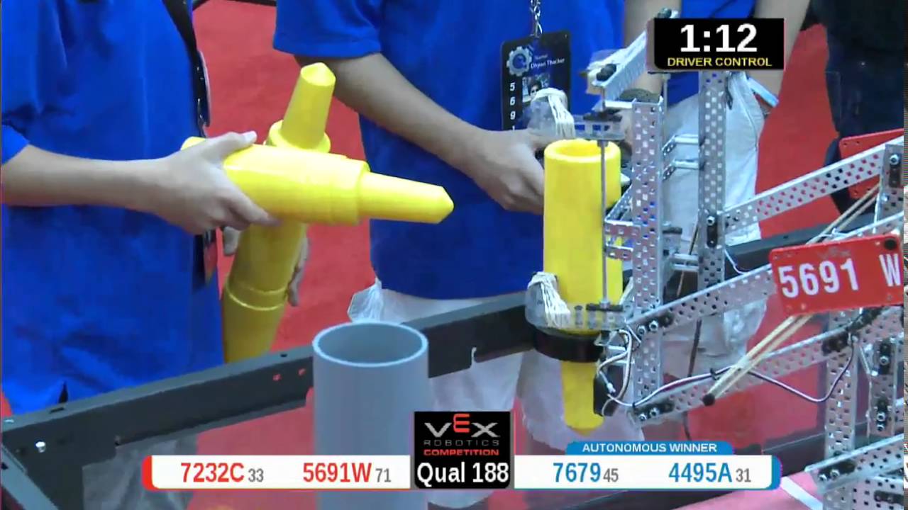 2015 VRC Engr Q188 - 7232C 5691W vs 7679 4495A - 55 to 72 - VEX Worlds 2015 - Engineering Division