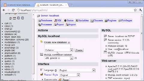 Beginner PHP Tutorial 110 phpMyAdmin Part 1
