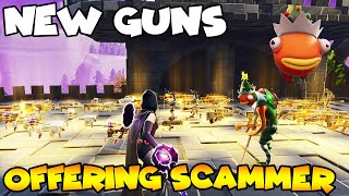 Offering Scammer *NEW* Guns To Legit Trade! ?? (Scammer Gets Scammed) Fortnite Save The World