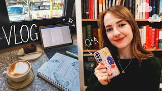 cozy café writing vlog ✒️☁️ Project Tea Cup progress and Q&A ~