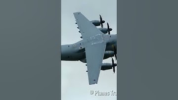 An RAF A400M Thundering through the LFA7 Low fly area, The Mach Loop.