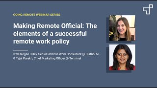 Making Remote Official: The elements of a successful remote work policy