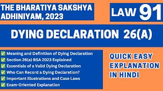Dying Declaration | Section 26 BSA 2023 | Evidence Law | Judiciary UGC NET AIBE LLB