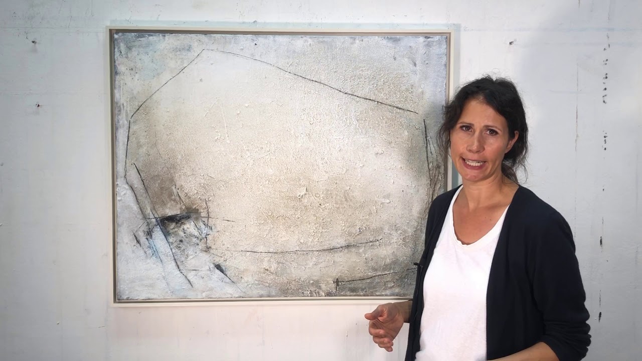 Abstrakte Malerei mit Pigmenten, mit Asche, Sand und Kohle. Einblicke zum Bild "Archaisch".