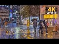 [4K] Rain & Snow night walk in Lonely Myeongdong Streets, Seoul | 비와 눈이 내리는 서울의 외로운 명동거리 야경 산책