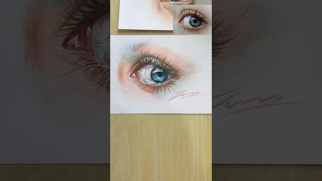 Реалистичный этюд глаз по фотографии #как #живопись #рисунок #искусство #художник #эскиз #урок #ж...