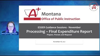 ESSER Compliance: Final Expenditure Reports (FERs) -  November 18, 2022