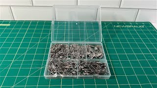 Safety Pin Kit - 340 Pack of Assorted Size Pins in Case
