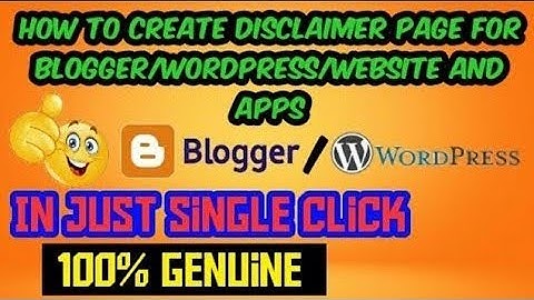 how to create disclaimer page in blogger website