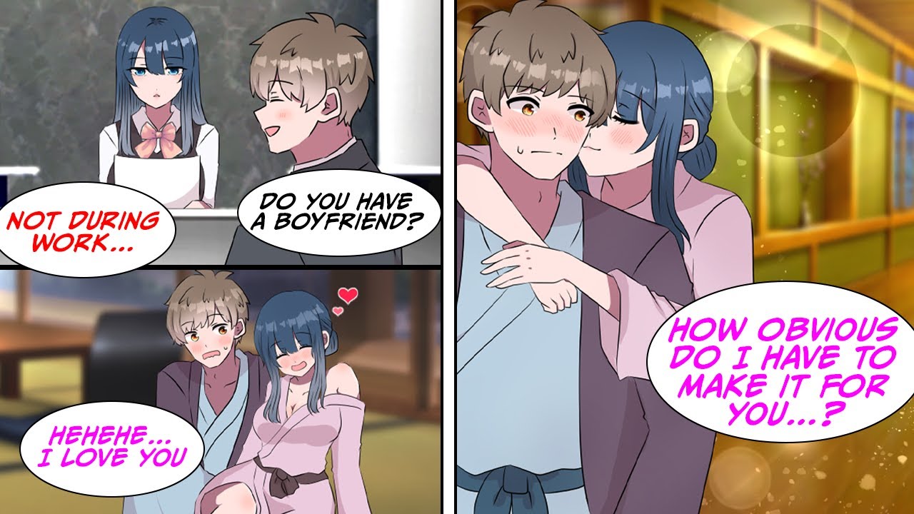 [Manga Dub] At the company trip, the receptionist who is usually cold to me gets drunk... [RomCom]