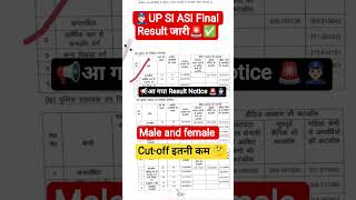 आ गया🚨UPSI ASI Computer Computer operator Final Result male and female cut off Result #upsiasi #upsi