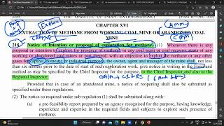 COAL MINES REGULATION:CHAPTER 16, EXPLORATION AND EXTRACTION OF METHANE