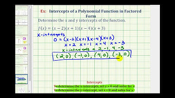 Ex Find the Intercepts of a Polynomial Function in Factored Form