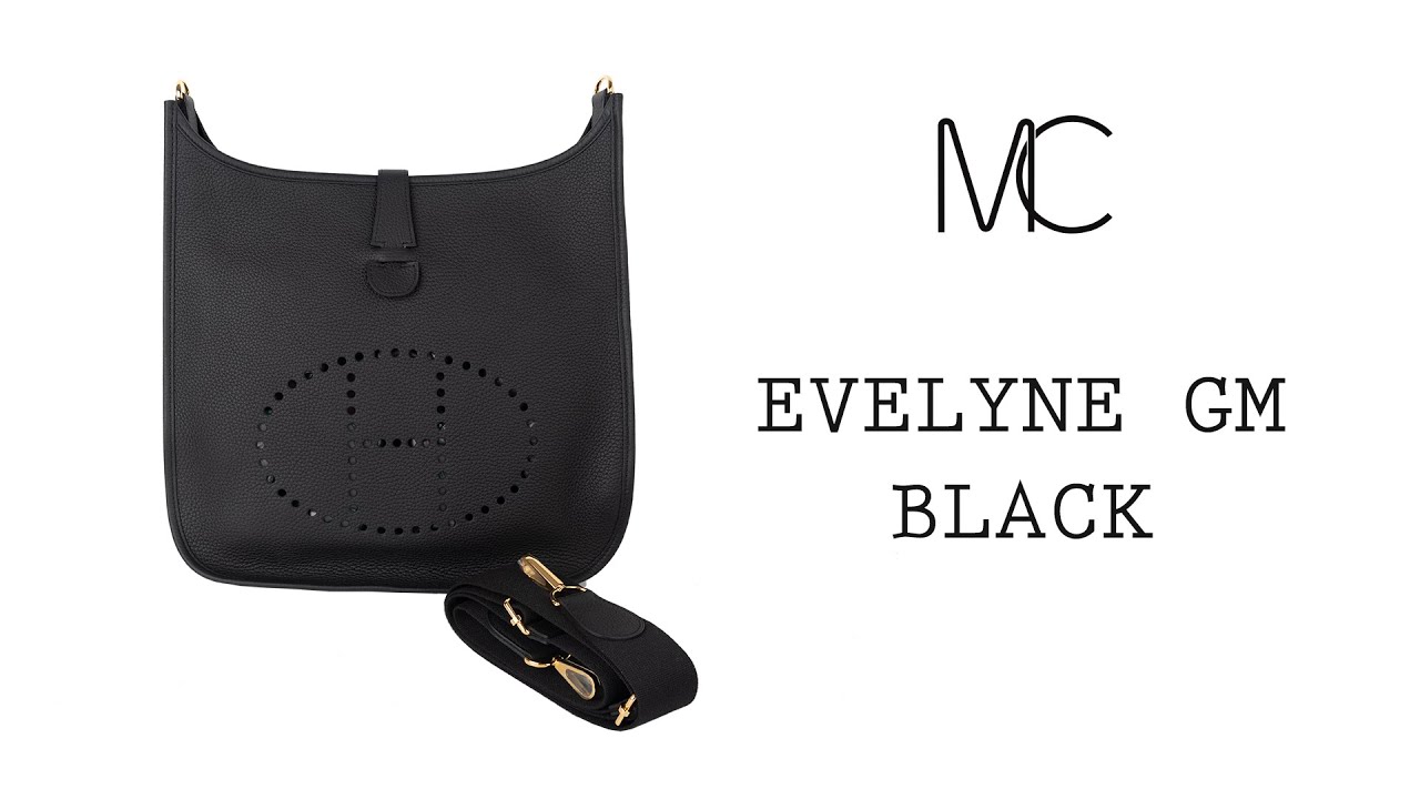 Hermes Bag Evelyne GM Black Clemence Gold Hardware – Mightychic