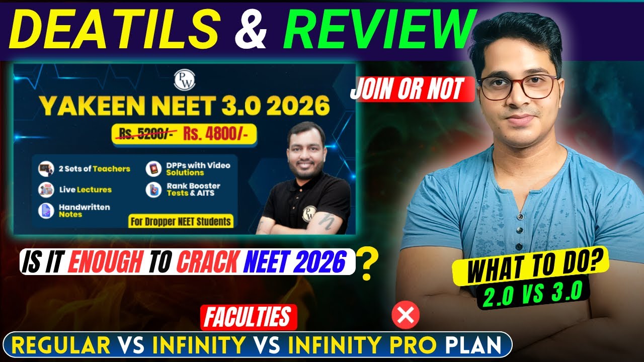 All About PW Yakeen NEET 3.0 2026 Batch: Is It Enough for Droppers? | Faculties | Crack NEET 2026