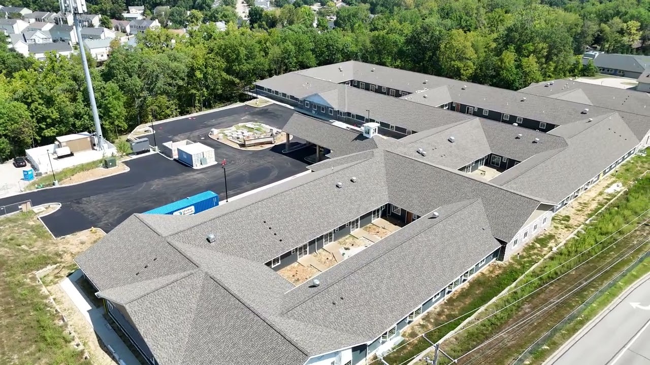 Marketing video drone clip for retirement community construction