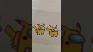 Pikachu among us Pokémon stickers printed on Roland xC-540