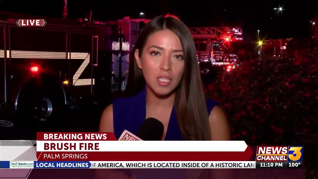Crews battle brush fire off East Palm Canyon in Cathedral City - YouTube