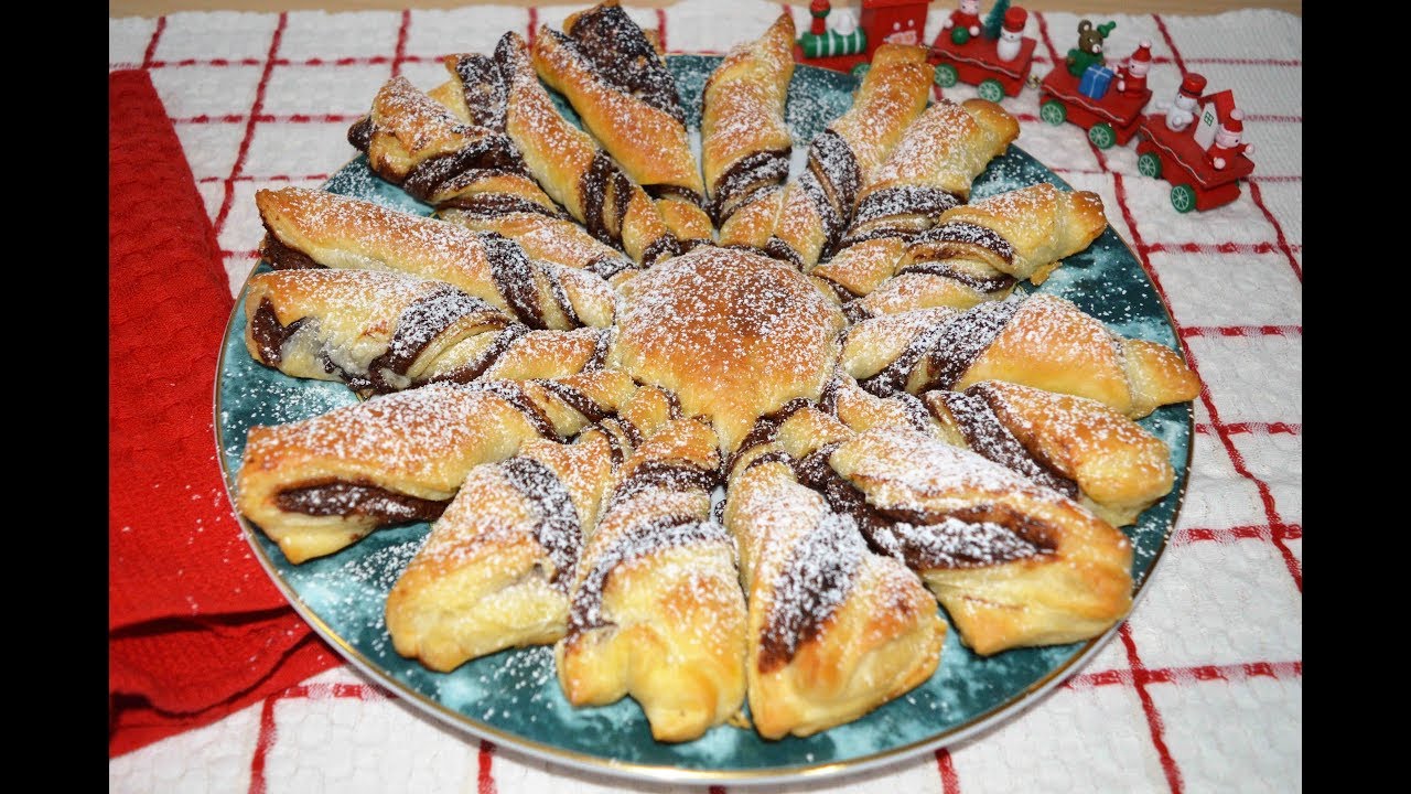 Stella Di Natale Alla Nutella Giallo Zafferano.Stella Di Natale Di Pasta Sfoglia Youtube
