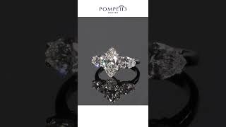 Pompeii3 - Marquise Diamond Engagement Ring 14k White Gold Certified Lab Grown