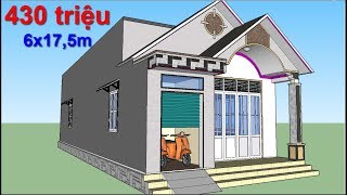 Nhà cấp 4 giả mái thái 430 triệu 6x17,5m - 3 phòng ngủ - YouTube