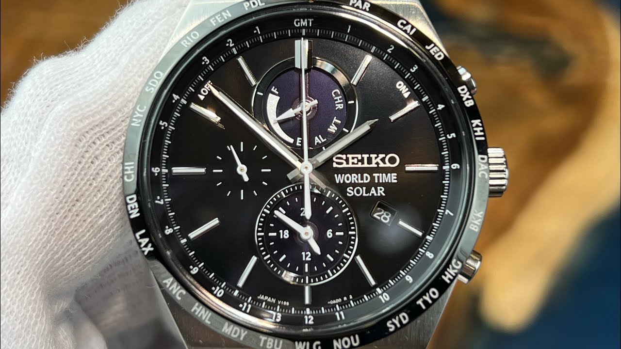 seiko SEIKO セイコー ワールドタイムソーラー V195-0AE0 腕時計メンズ 