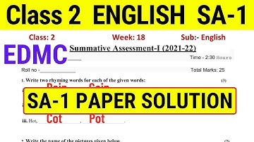 EDMC Class 2 English SA 1 Question Paper Solution || EDMC Class 2 English Week 18