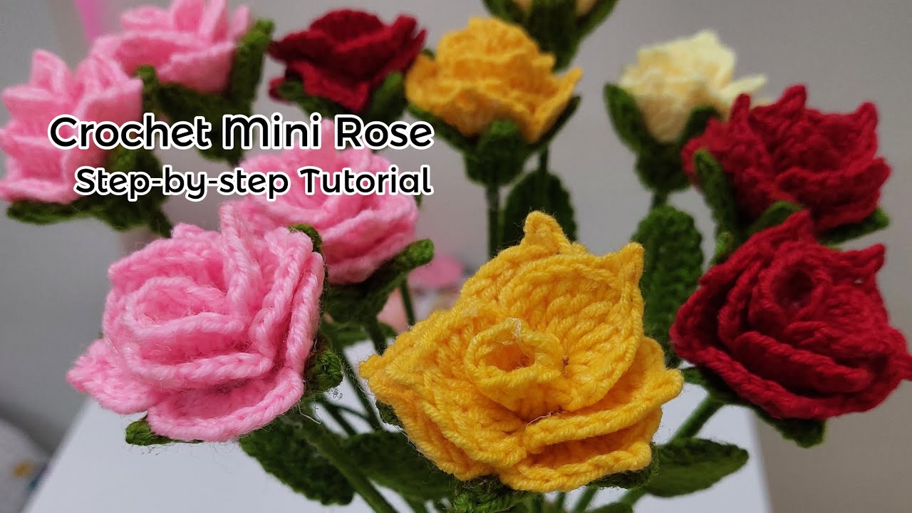 Mini Roses Crochet Pattern Digram Part 3 | Crochet Adorable Mini Rose Flower 🌹 | Step-by-Step Tutorial ...