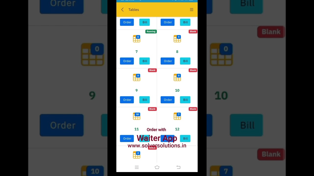 Waiter order app for Restaurant