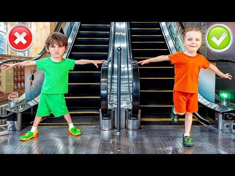 Safety rules on escalators in shopping malls