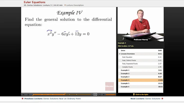 "Euler Equations" | Differential Equations with Educator.com