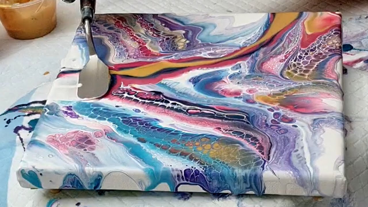 Best Swipe!  Look at those colourful cells!  Abstract Acrylic Art.  #183