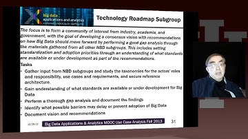 Big Data Course- Spring: Unit 12: Lesson 5: Technology Roadmap Subgroup