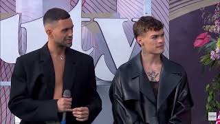 Mahmood e Blanco sul Turquoise Carpet della cerimonia d'apertura dell'Eurovision (8/5/2022)