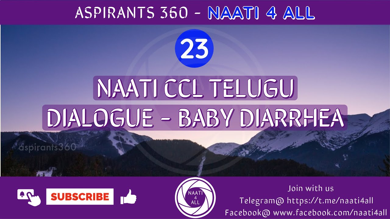 Day 23 NAATI CCL TELUGU Dialogue BABY DIARRHEA Free practice