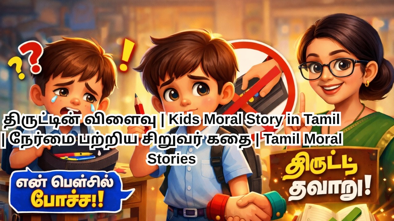 திருட்டின் விளைவு | Kids Moral Story in Tamil | நேர்மை பற்றிய சிறுவர் கதை | Tamil Moral Stories