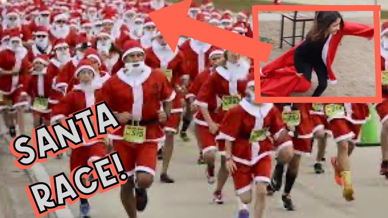 WINNING a Santa Race (Crazy Kids Dress as Santa)