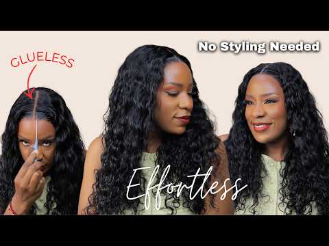 Installing A Glueless FRONTAL for Beginners. 13X6 Waterwave Drawstring Wig ft Beauty Forever